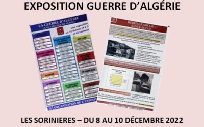 Exposition Algérie « 1954 – 1962 » – du 8 au 10 décembre aux Sorinières